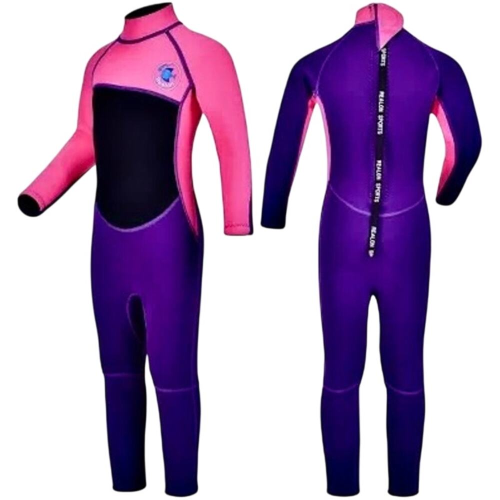 REALON Girls 2mm Neoprene Full Wetsuit Diving Surfing Swim Long Sleeve Kids XXL